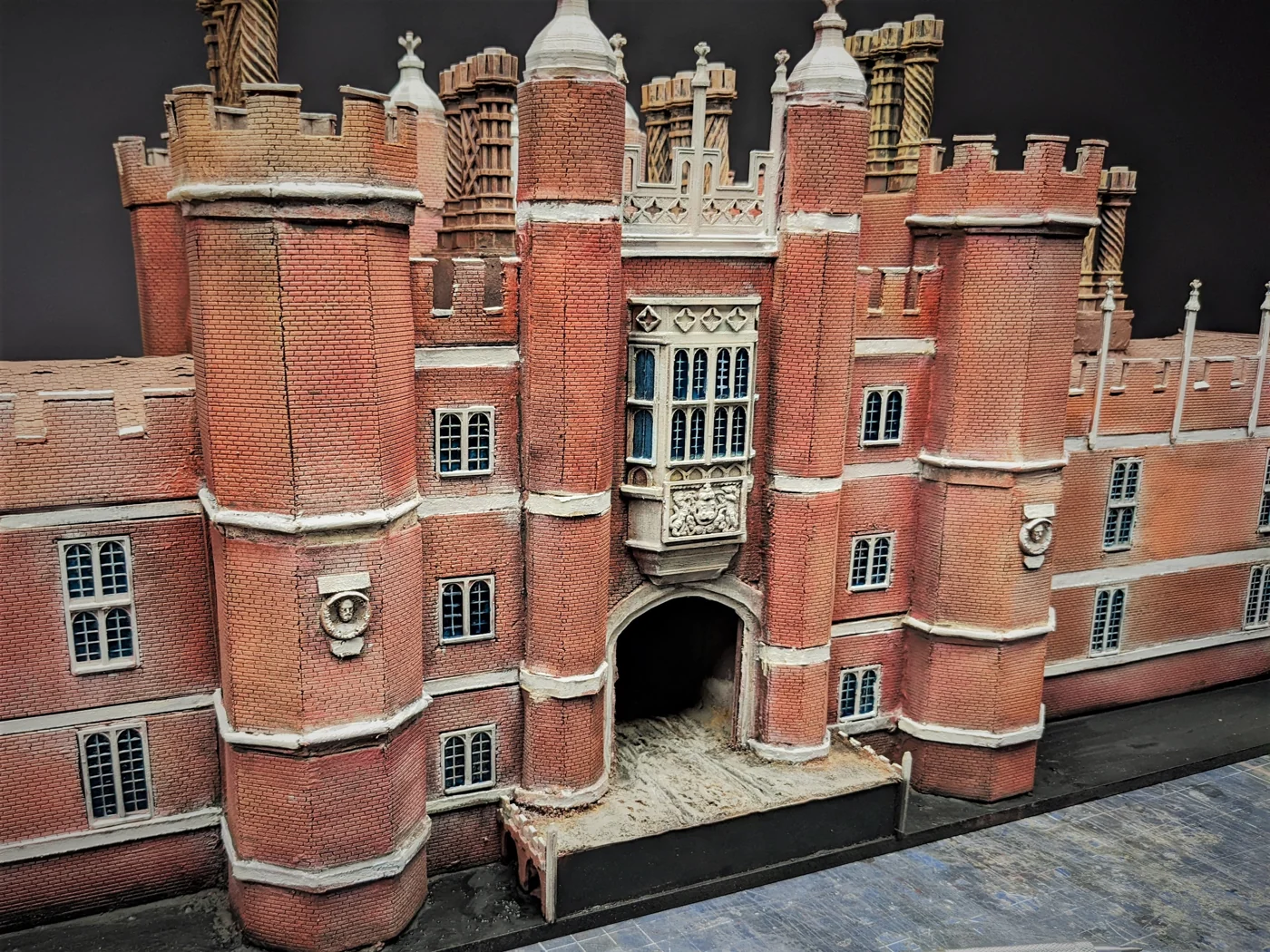The handmade Hampton Court palace with printed architectural details